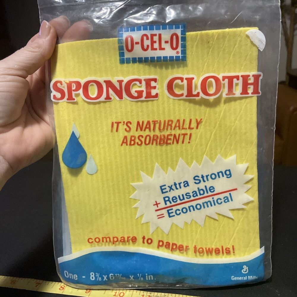 Rare Vtg Ocelo Sponge Cloth Yellow Large 8 3/8 X 6 3/16 X 1/8 Inch Movie Prop